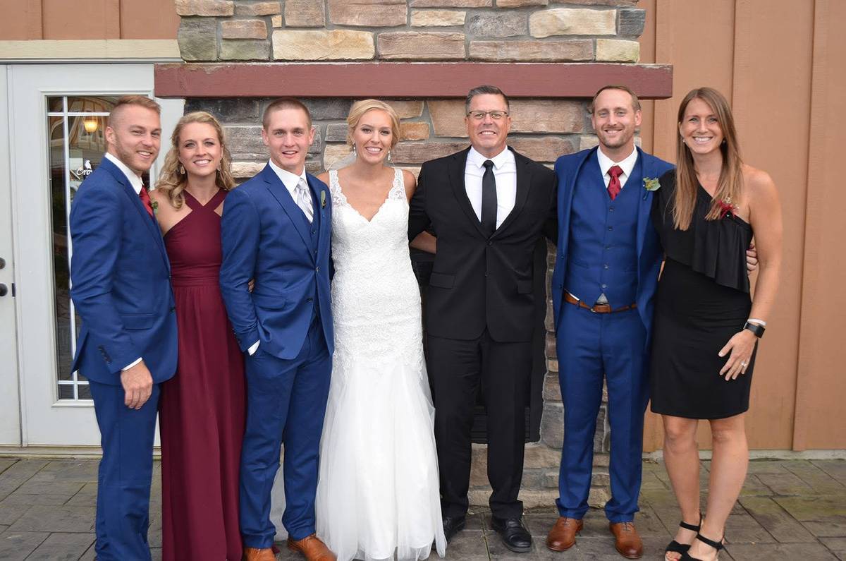 Wedding party group photo